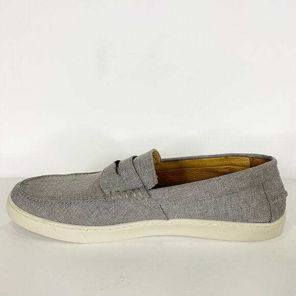 Nordstrom 1901 Napa Penny Loafers Men's Sz 13M Grey Linen Slip On Preppy Casual - Picture 4 of 11